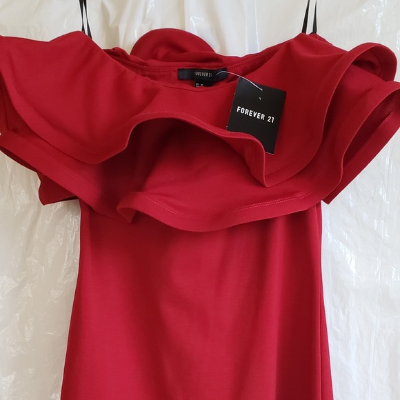 NWT! FOREVER 21 RED DRESS - Picture 1 of 4